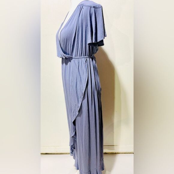 Isabel maternity dress muted blue flare raffle soft women’s M - Picture 5 of 8